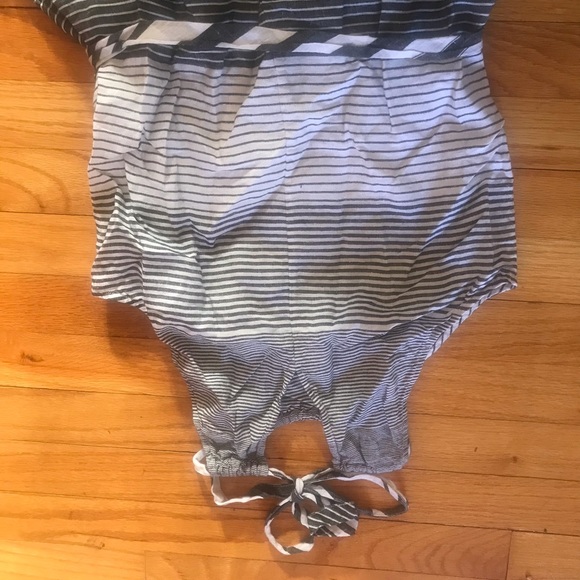 Tommy Bahama Linen Stripe Maxi Dress Tie Waist - Picture 5 of 9